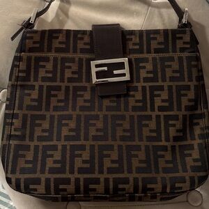 Fendi Monogram Shoulder Bag with Silver Accent